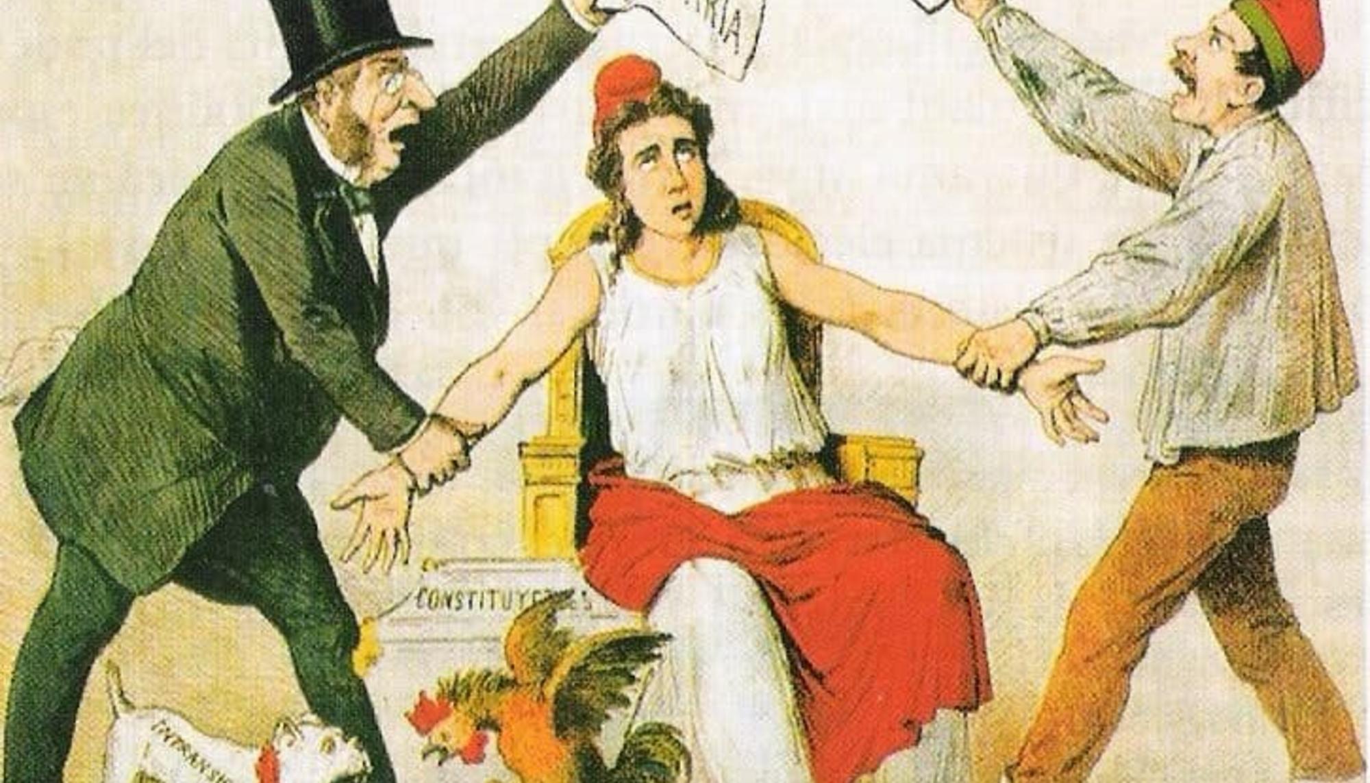 Caricatura de las discusiones sobre la I República.